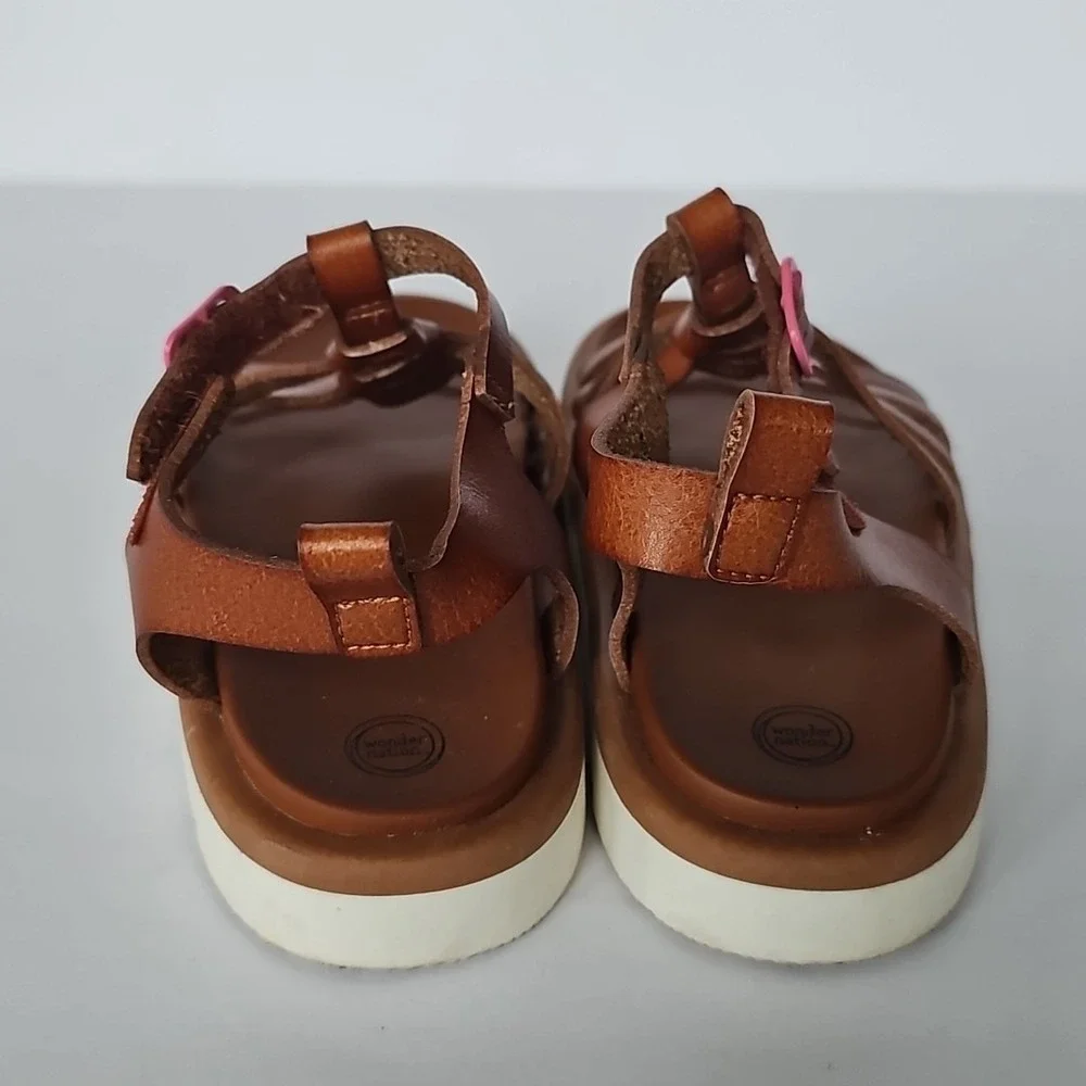 Toddler Girls Gladiator Sandals Brown sz 11 Wonder Nation 1855
